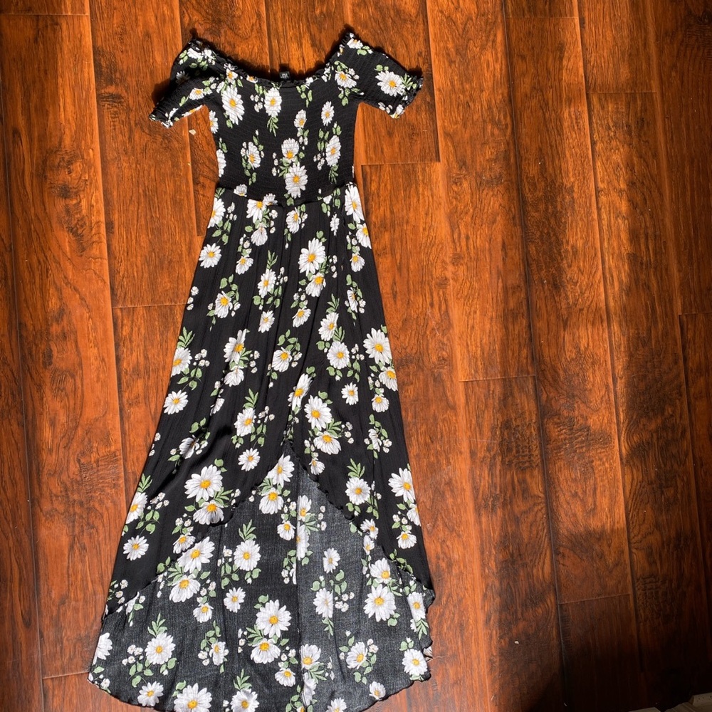 off the shoulder high low dress